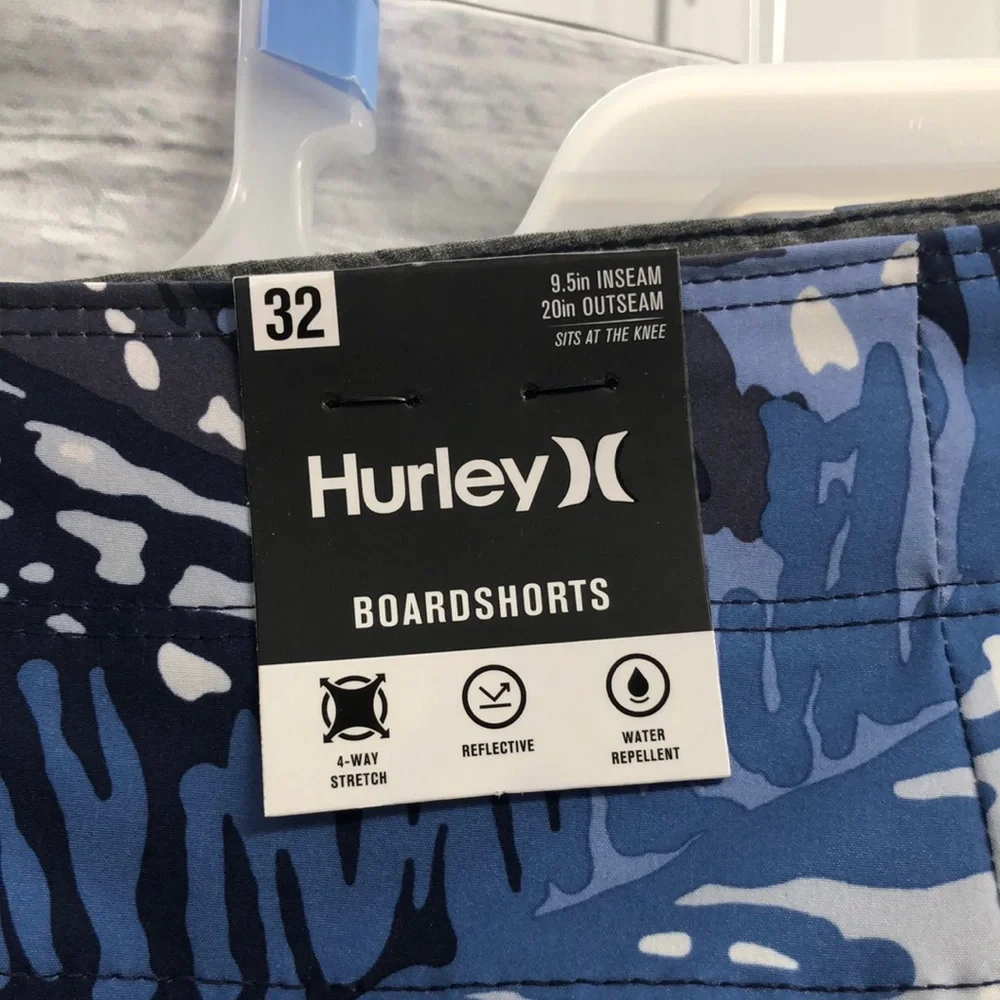 Hurley Men's Blue Patterned Board Shorts - Picture 8 of 15